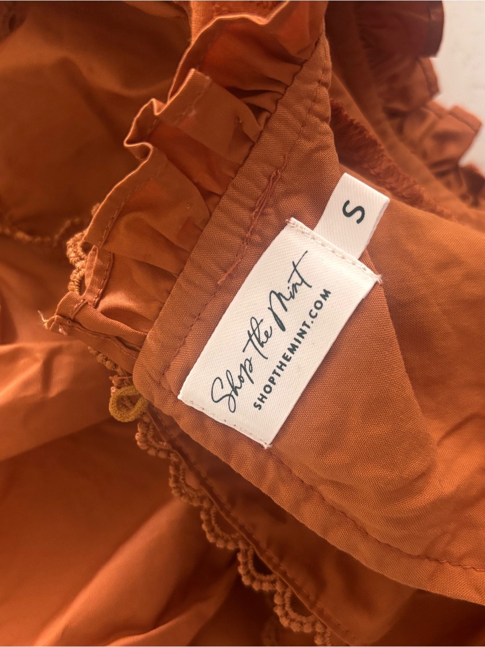 Ruffled Eyelet Blouse in Rust by Shop the mint - Picture 3 of 6